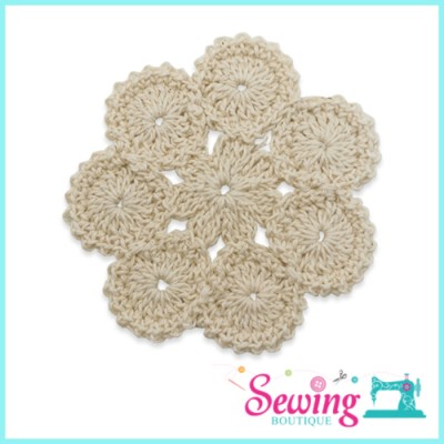 LACE - CROCHET-SEVEN PETAL-COTTON(CREAM)